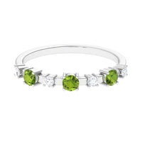 Half Eternity Ring with Peridot and Diamond