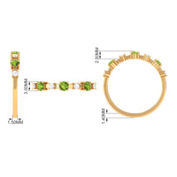 Half Eternity Ring with Peridot and Diamond