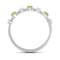 Half Eternity Ring with Peridot and Diamond