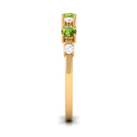 Half Eternity Ring with Peridot and Diamond