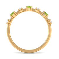 Half Eternity Ring with Peridot and Diamond