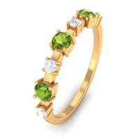 Half Eternity Ring with Peridot and Diamond