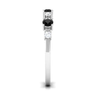 Black Spinel and Diamond Half Eternity Ring
