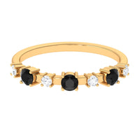 Black Spinel and Diamond Half Eternity Ring