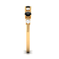 Black Spinel and Diamond Half Eternity Ring