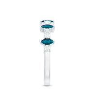 Marquise London Blue Topaz Semi Eternity Band with Diamond