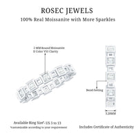 Princess Cut Moissanite Contemporary Wedding Band Ring