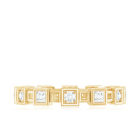 Princess Cut Moissanite Contemporary Wedding Band Ring