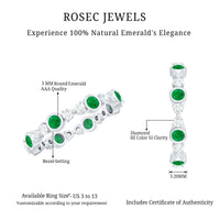 Natural Emerald Diamond Eternity Ring with Certificate