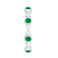 Natural Emerald Diamond Eternity Ring with Certificate