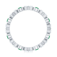 Natural Emerald Diamond Eternity Ring with Certificate