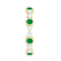 Natural Emerald Diamond Eternity Ring with Certificate
