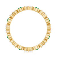 Natural Emerald Diamond Eternity Ring with Certificate