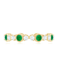 Natural Emerald Diamond Eternity Ring with Certificate