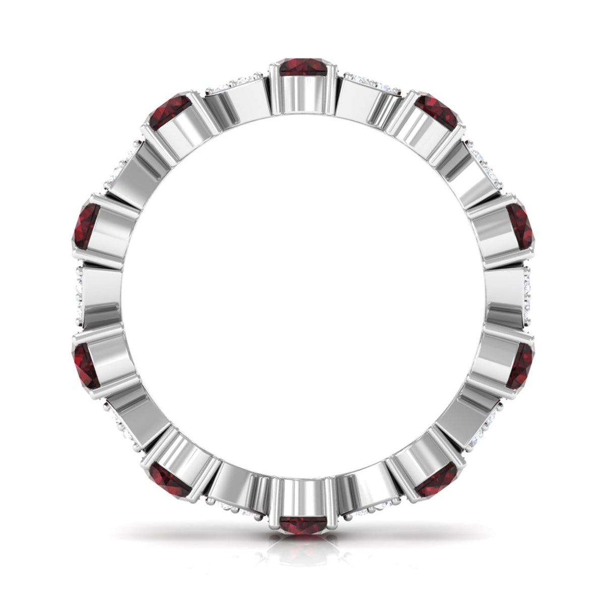 Natural Garnet Diamond Eternity Ring with Certificate