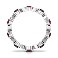 Natural Garnet Diamond Eternity Ring with Certificate