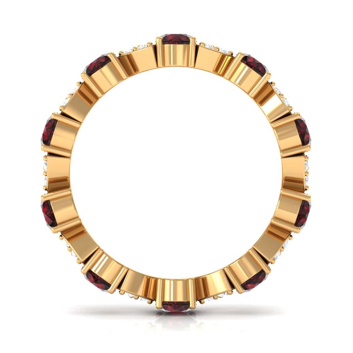 Natural Garnet Diamond Eternity Ring with Certificate