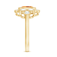 Vintage Looking Citrine Huge Engagement Ring with Moissanite