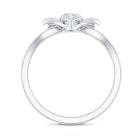 Certified Moissanite Floral Engagement Ring with Split Shank