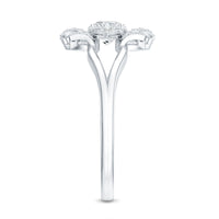 Certified Moissanite Floral Engagement Ring with Split Shank