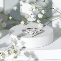 Certified Heart Shape Moissanite Engagement Ring