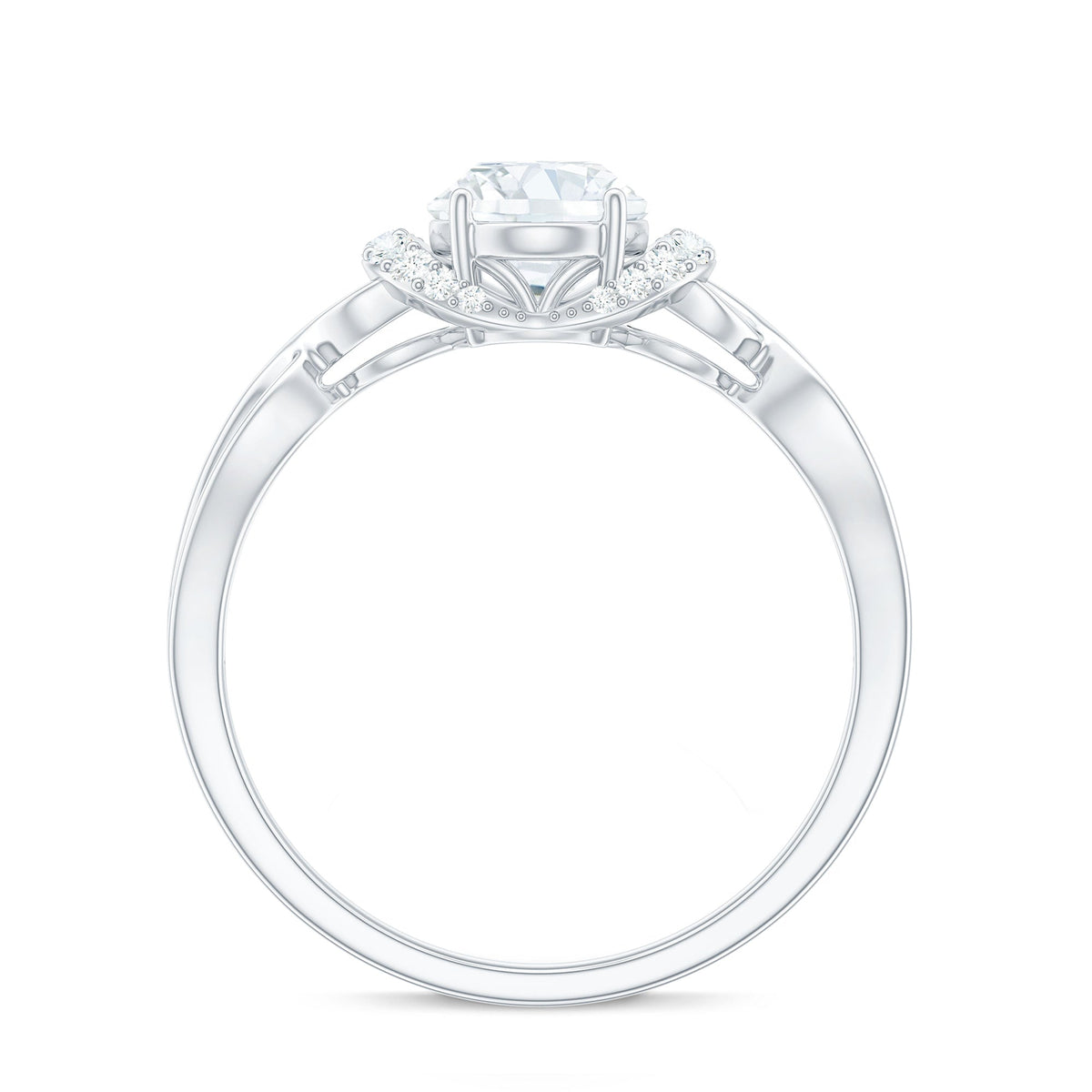 Oval Shape Moissanite Engagement Ring With Certificate