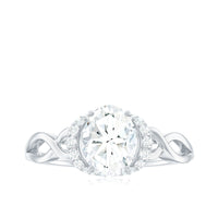 Oval Shape Moissanite Engagement Ring With Certificate
