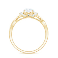 Oval Shape Moissanite Engagement Ring With Certificate
