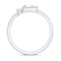 Baguette and Round Moissanite Two Stone Promise Ring