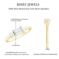 Baguette and Round Moissanite Two Stone Promise Ring