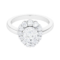 Zircon Teardrop Vintage Inspired Engagement Ring