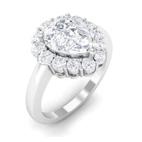 Zircon Teardrop Vintage Inspired Engagement Ring