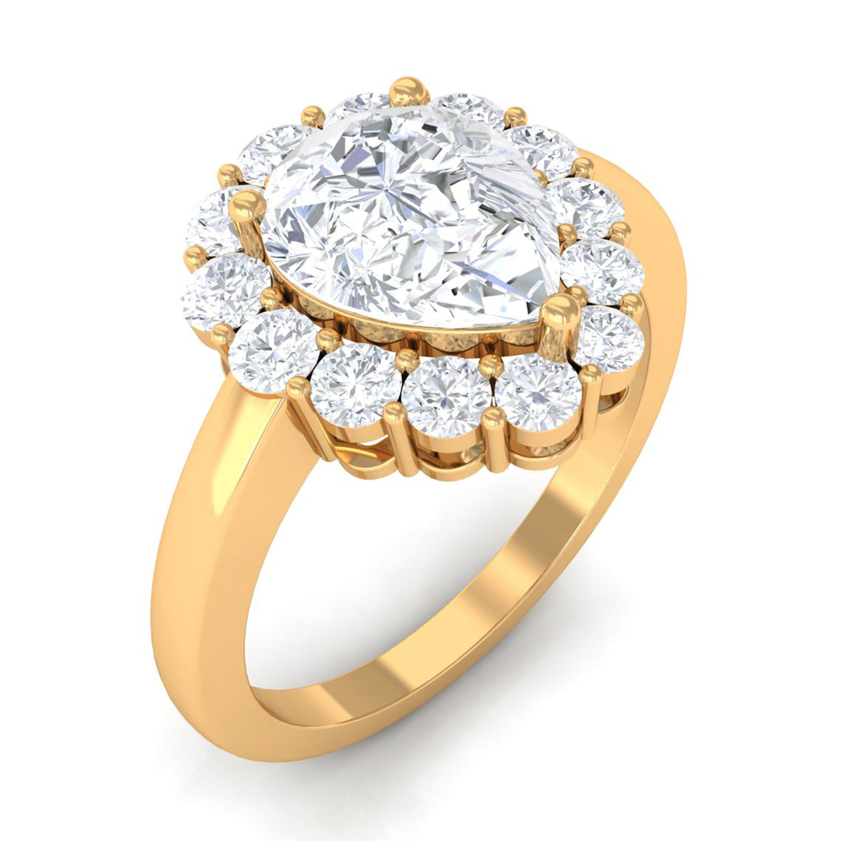 Zircon Teardrop Vintage Inspired Engagement Ring