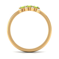 3/4 CT Oval Cut Peridot Three Stone Ring with Diamond Stones
