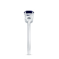 Real 0.9 carat blue sapphire infinity promise ring with diamond from Rosec Jewels, showcasing the elegant ring design.
