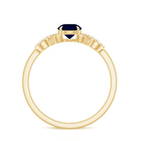 Real 0.9 carat blue sapphire infinity promise ring with diamonds from Rosec Jewels, showcasing the elegant ring design.