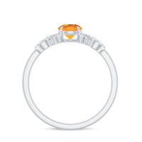 Certified Natural Citrine Infinity Promise Ring with Diamonds