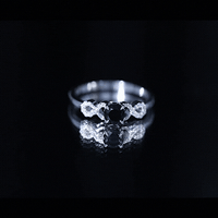 Certified 0.8 Carat Lab Grown Black and White Diamond Engagement Ring with Infinity Knot