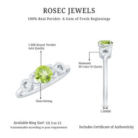 Half Carat Peridot Promise Ring with Diamond Infinity Knot