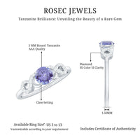Natural Tanzanite Promise Ring with Diamond Infinity Knot