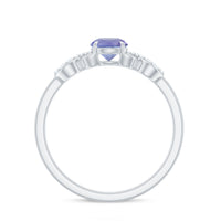 Natural Tanzanite Promise Ring with Diamond Infinity Knot
