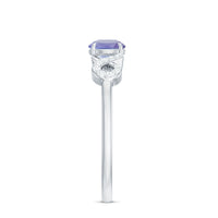 Natural Tanzanite Promise Ring with Diamond Infinity Knot