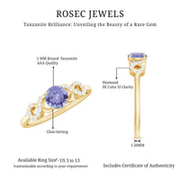 Natural Tanzanite Promise Ring with Diamond Infinity Knot