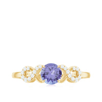 Natural Tanzanite Promise Ring with Diamond Infinity Knot
