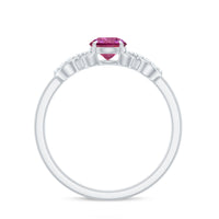 Solitaire Pink Tourmaline Infinity Promise Ring with Diamond