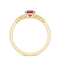 Solitaire Pink Tourmaline Infinity Promise Ring with Diamond