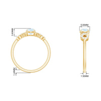 Natural moonstone solitaire ring with criss-cross diamond accents, 3/4 carat, by Rosec Jewels, showcasing a elegant jewelry design.