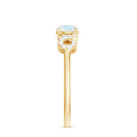 Rosec Jewels 3/4 CT natural moonstone solitaire ring with crisscross diamond band, showcasing elegant gemstone and intricate design.