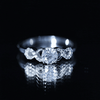 Certified Round Moissanite Infinity Promise Ring for Her