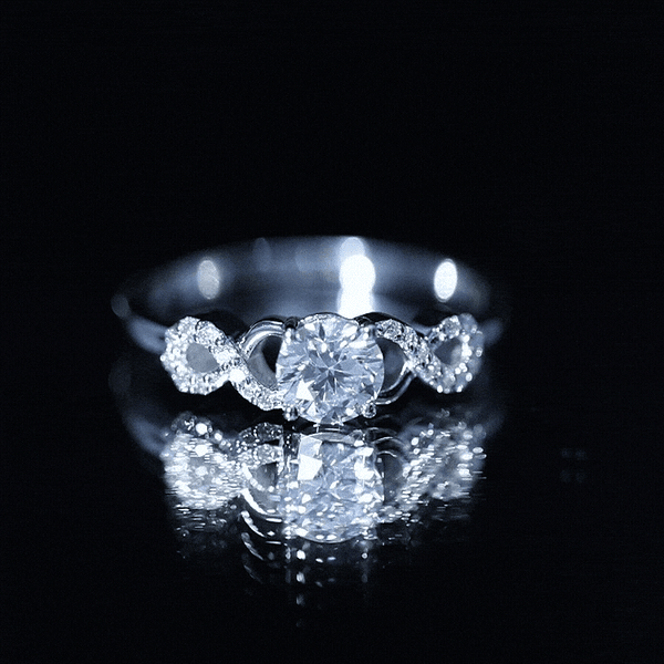 Certified Round Moissanite Infinity Promise Ring for Her
